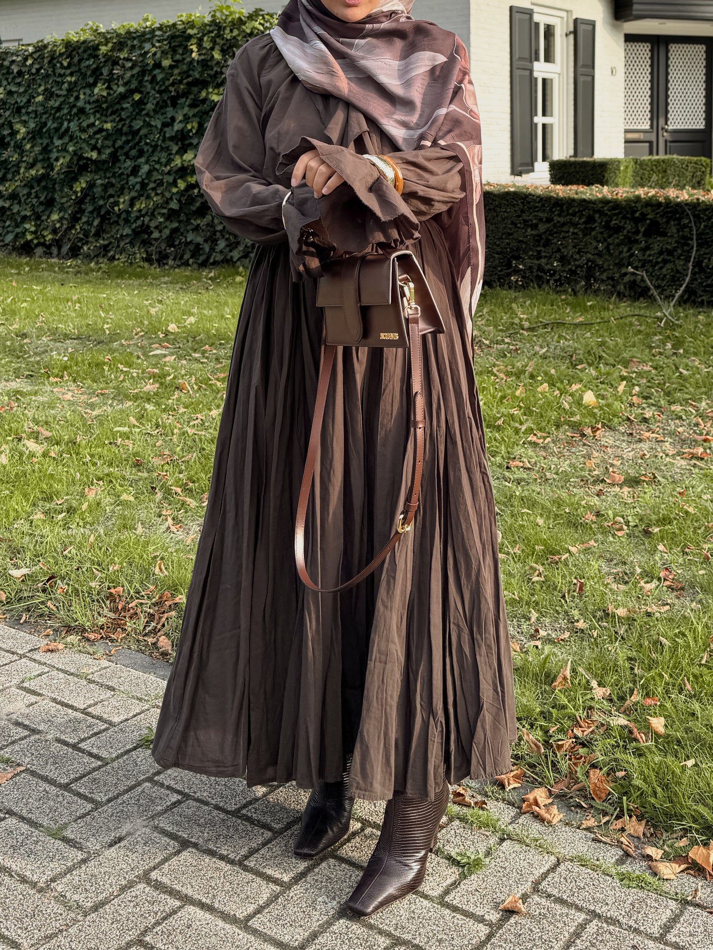 Chocolate brown co-ord set with maxi skirt