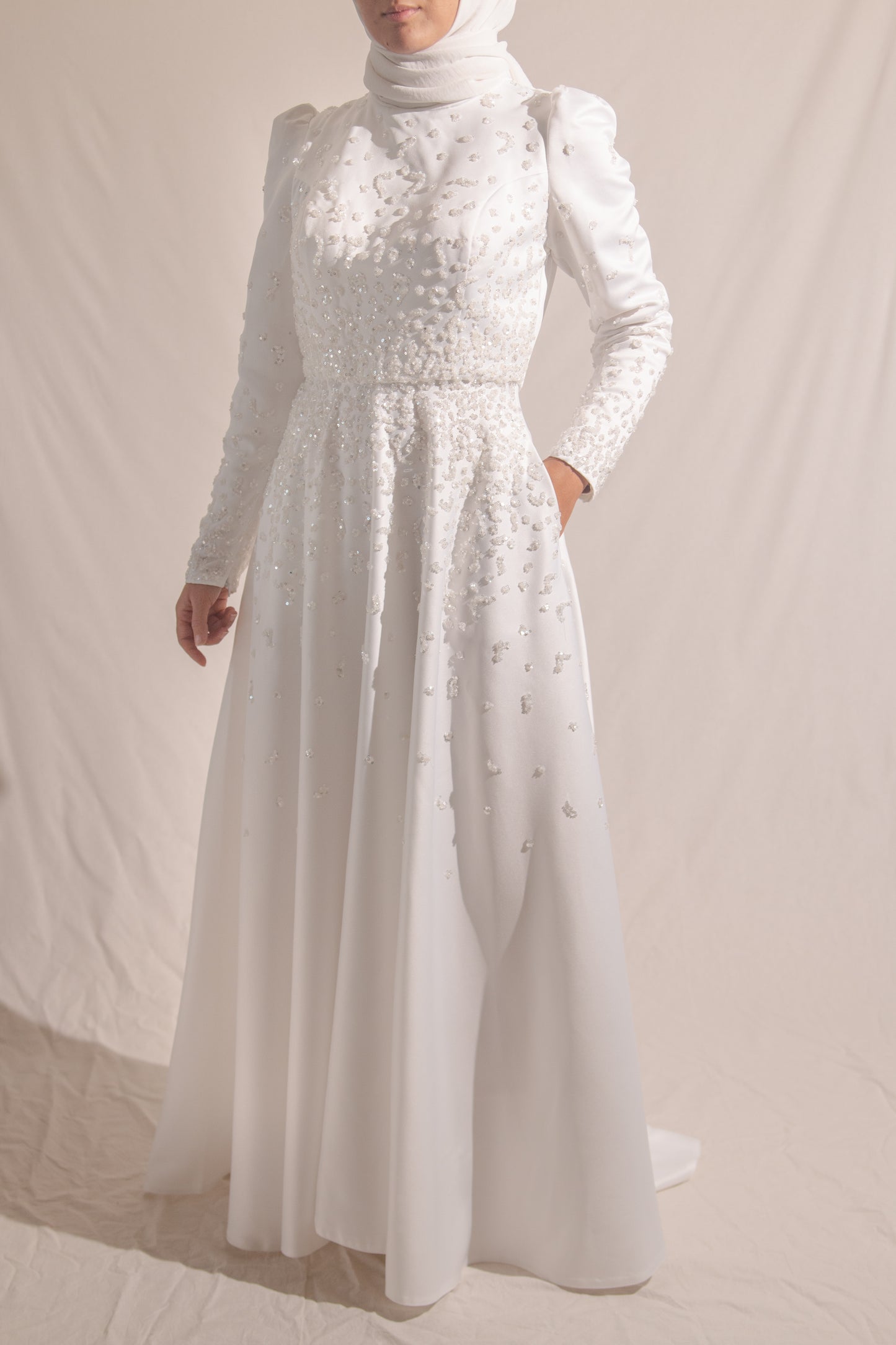 White bridal gown