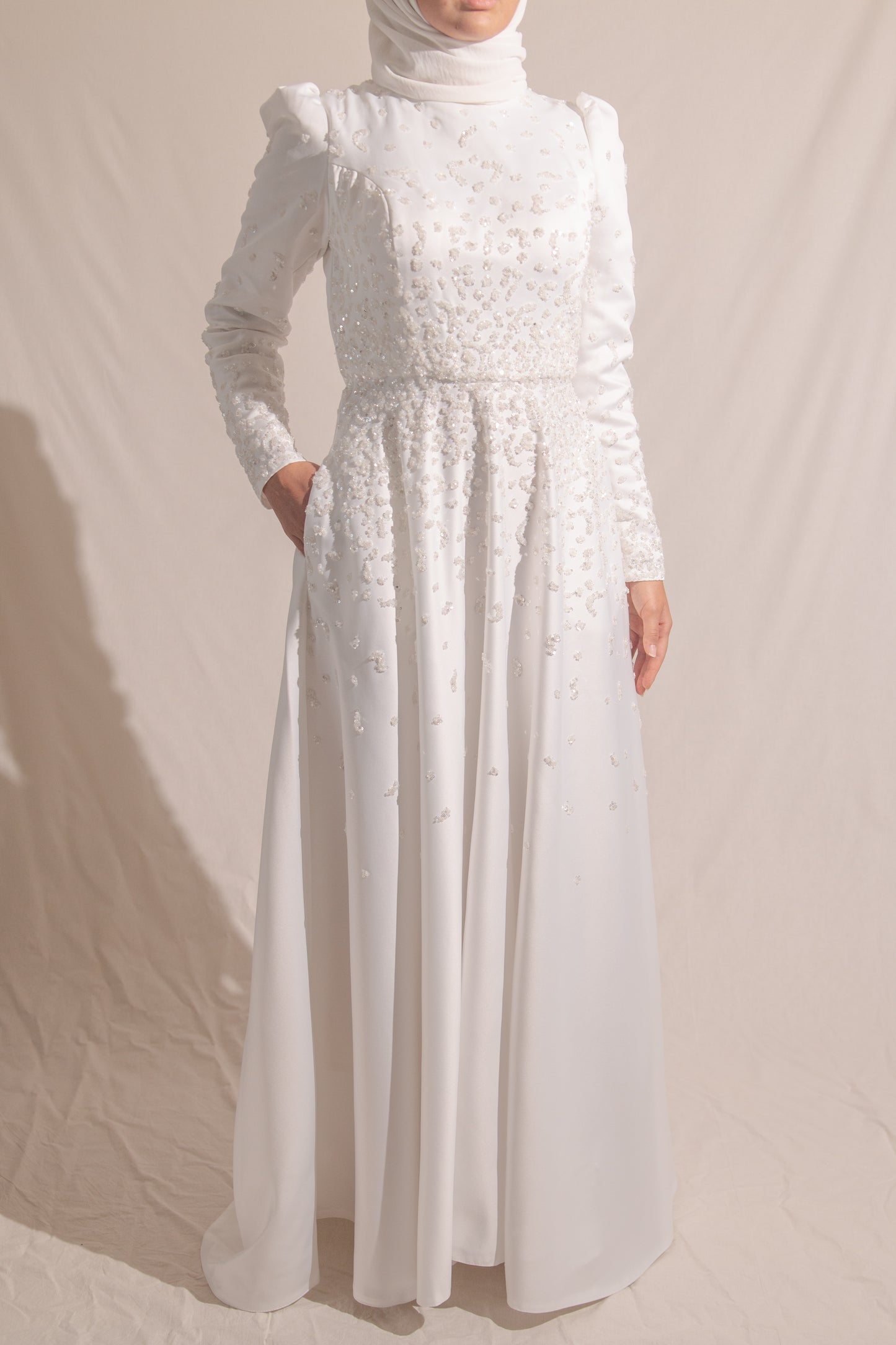 White bridal gown