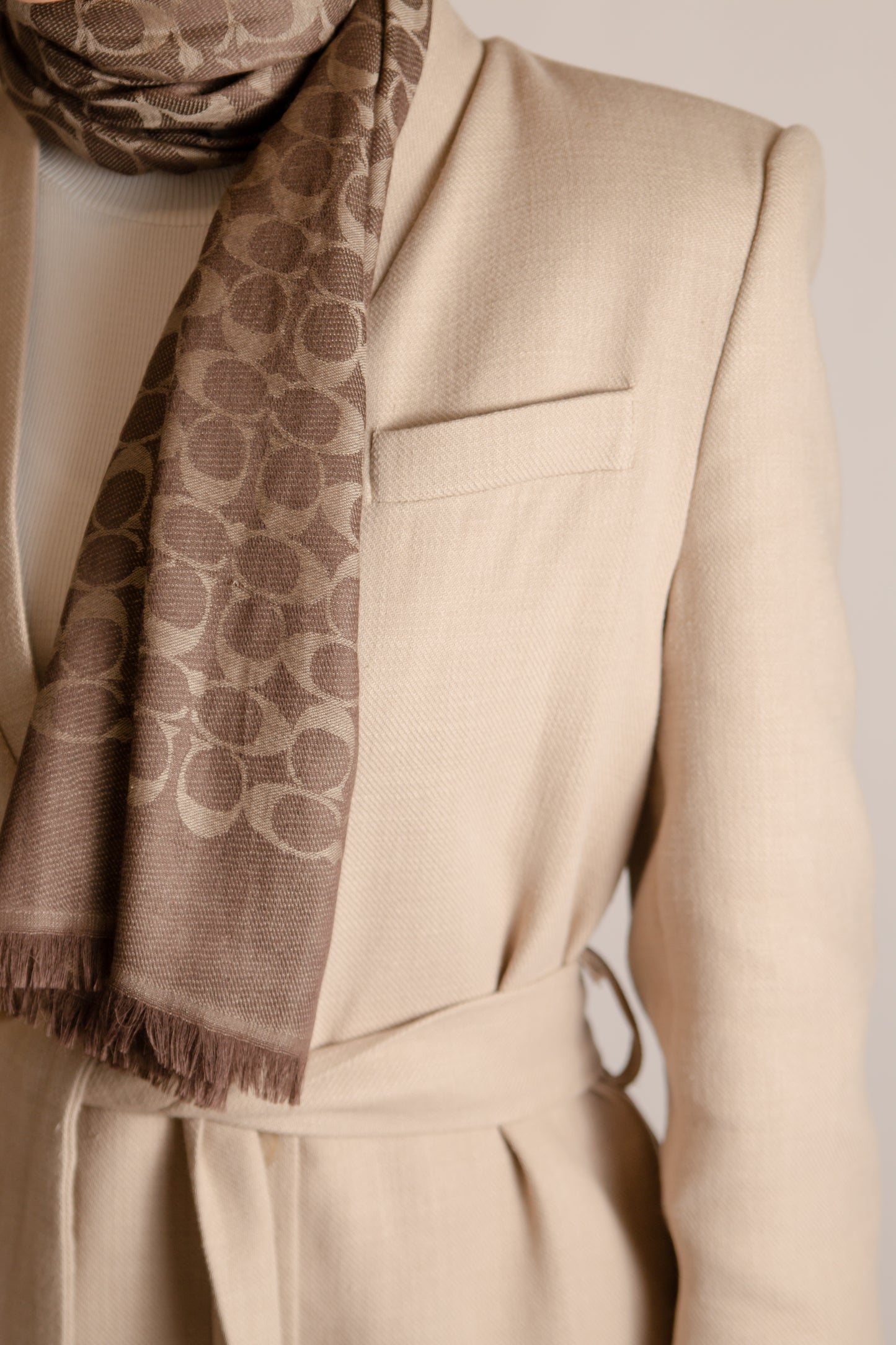 Cotton blazer with belt