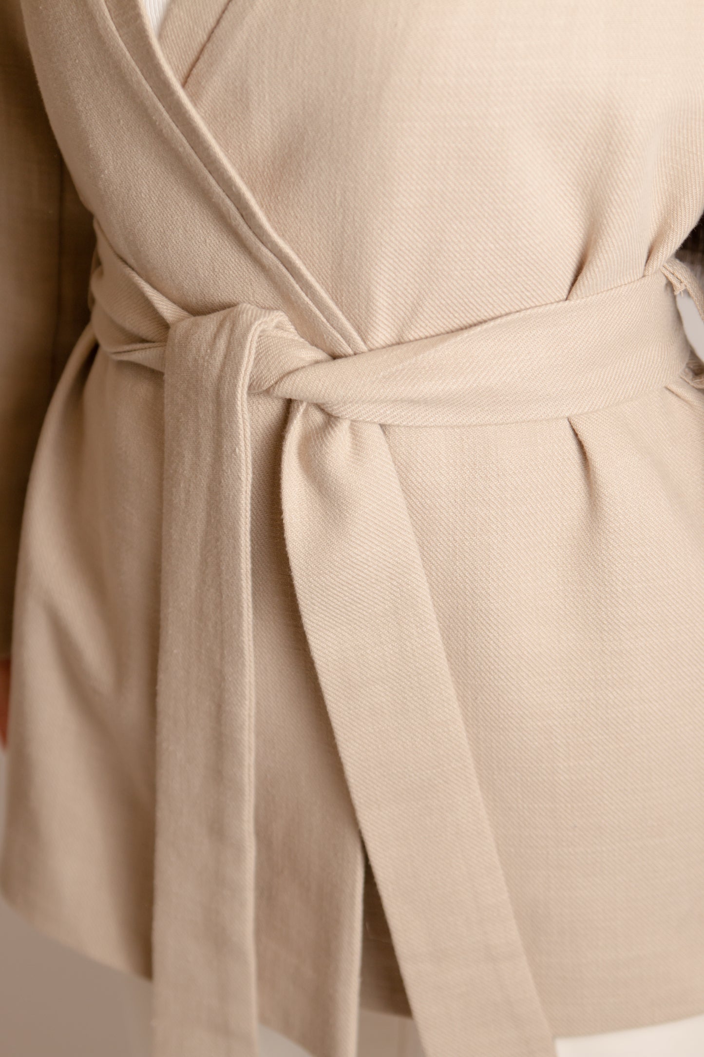 Cotton blazer with belt