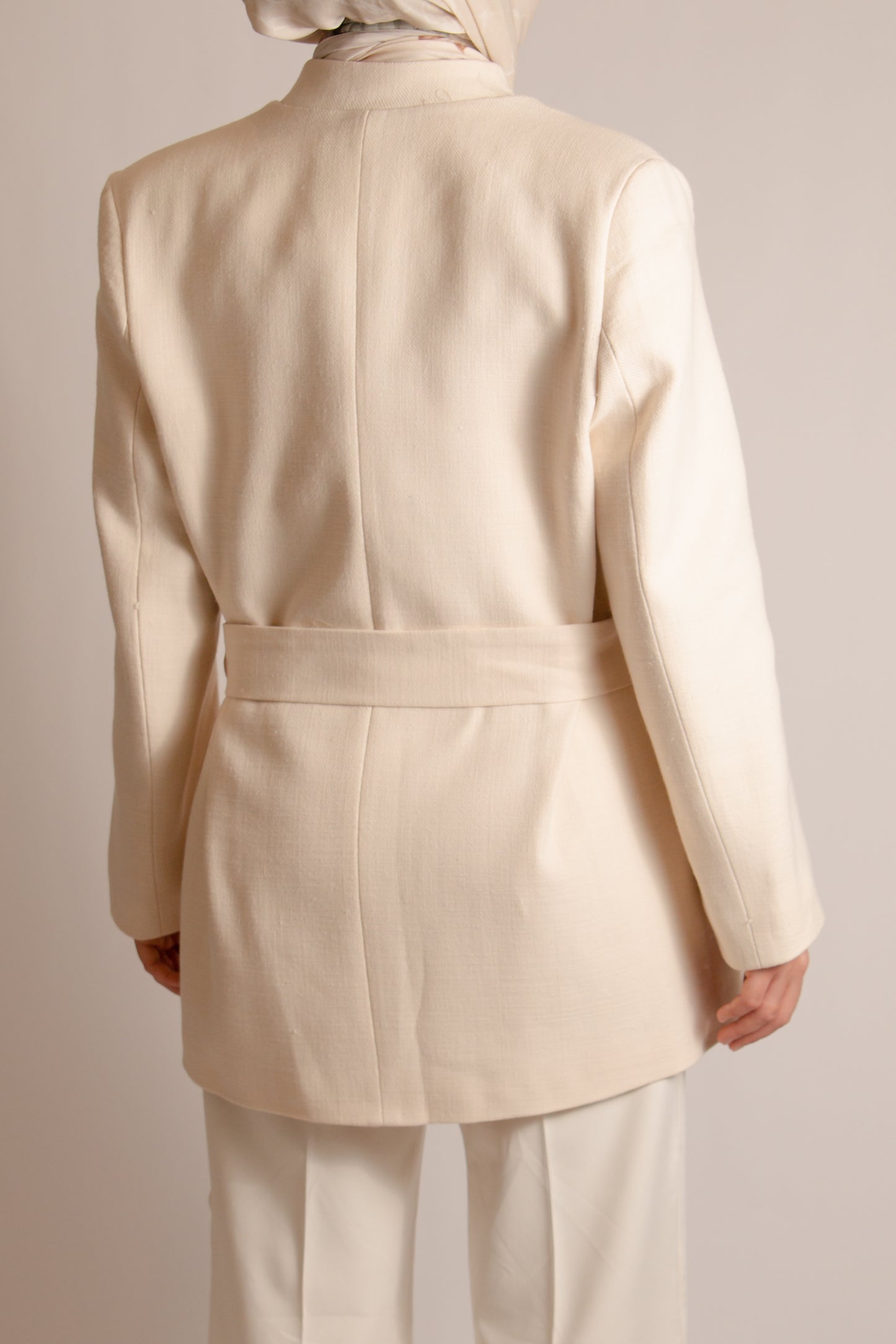 Cotton blazer with belt