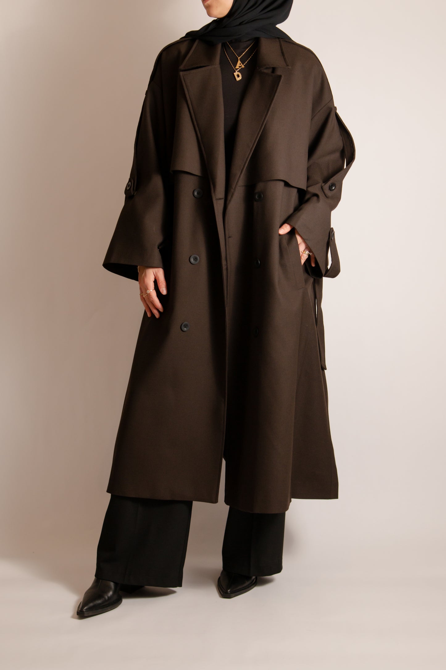 Premium dark brown trenchcoat