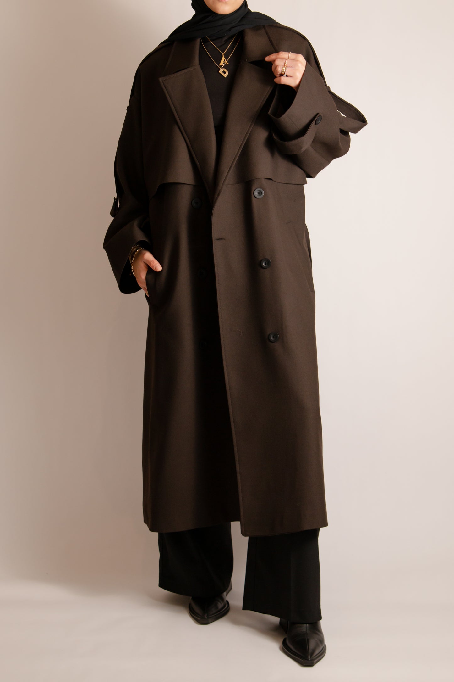 Premium dark brown trenchcoat