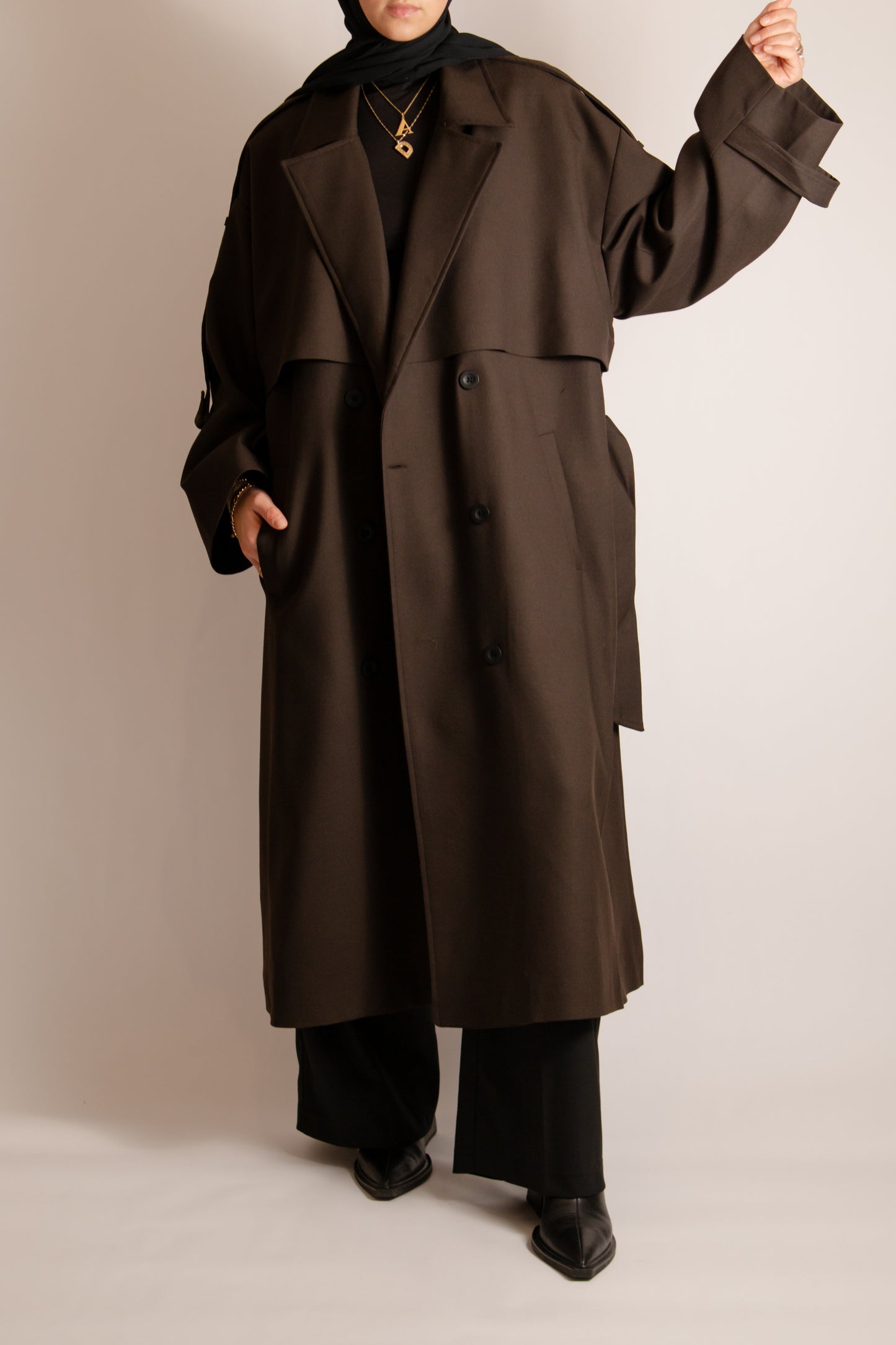 Premium dark brown trenchcoat
