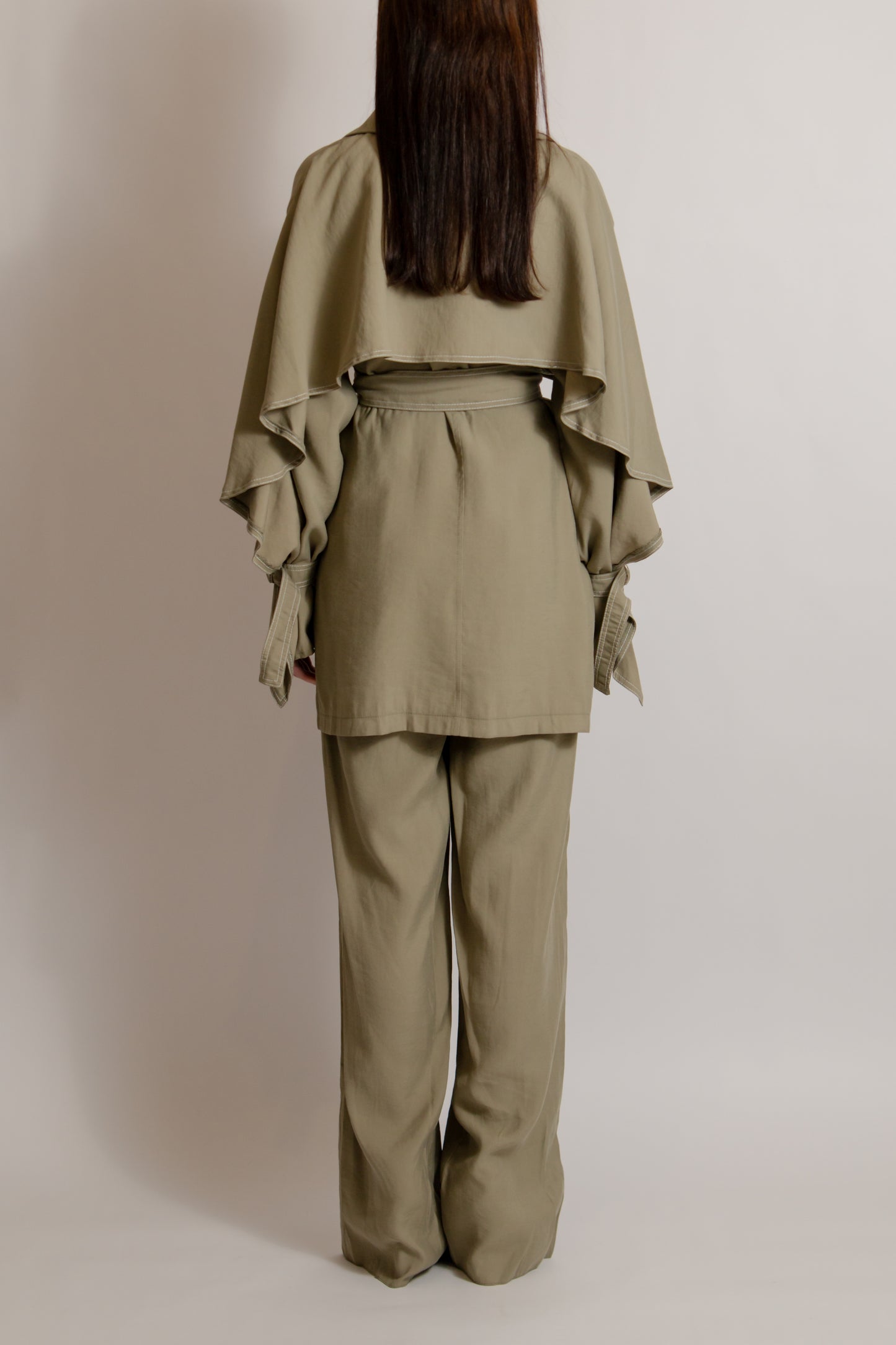 Co-ord set with zipper sage green