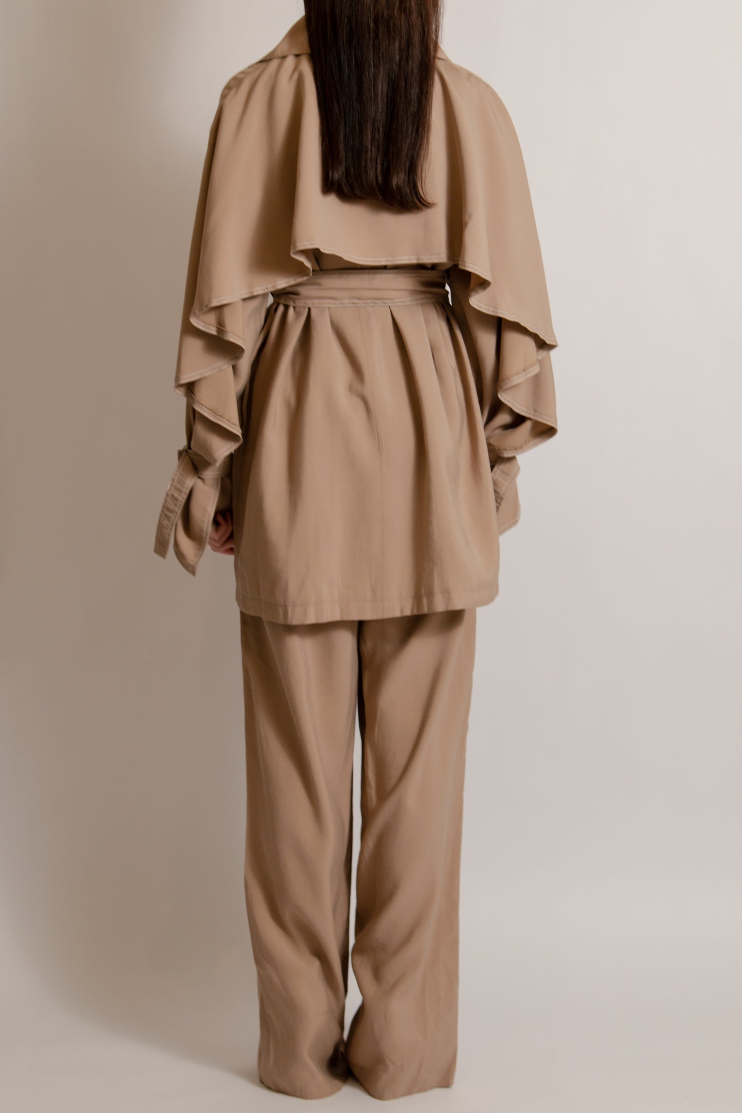 Co-ord set with zipper nude