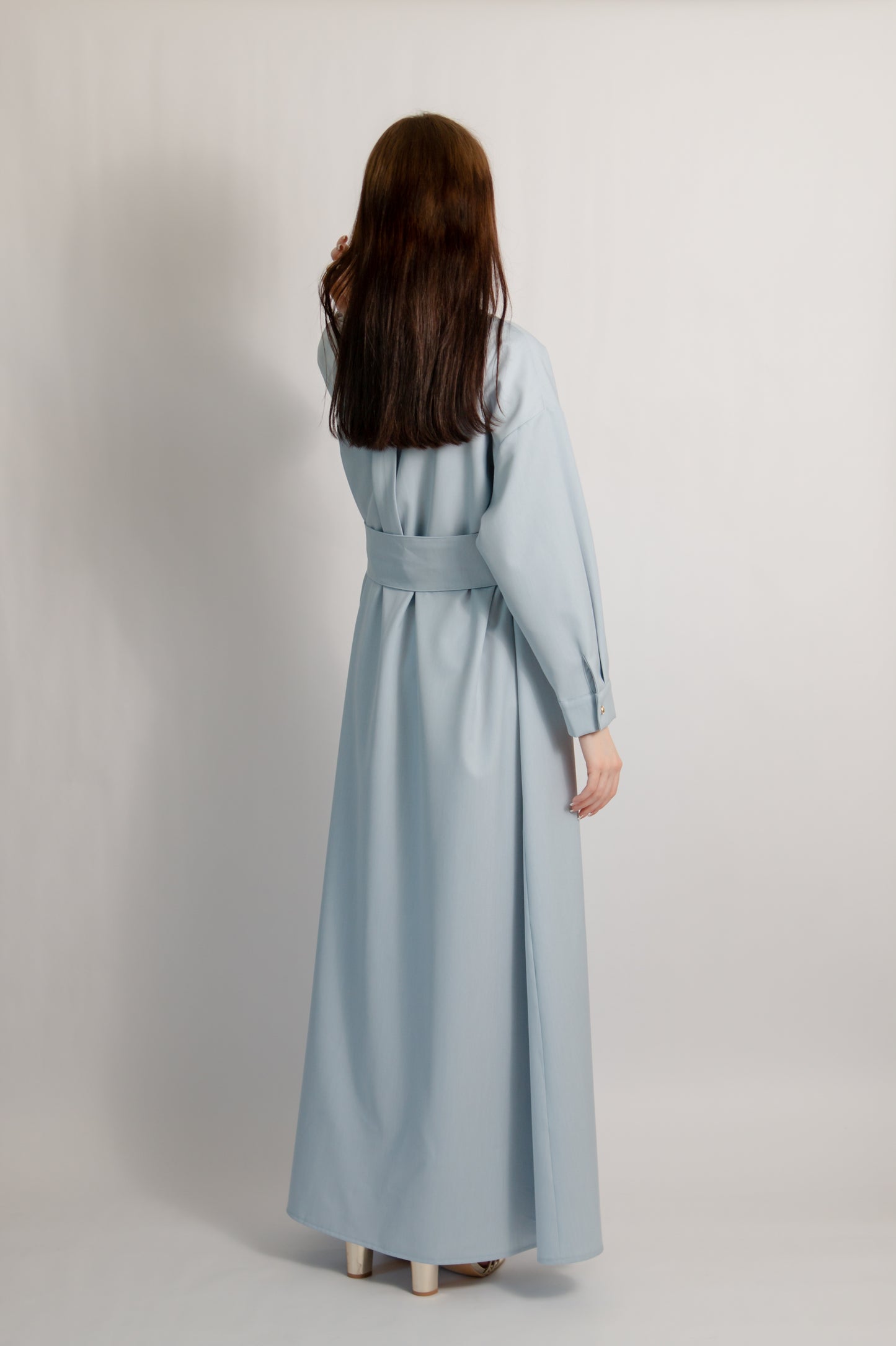 Fitted waist casual dress blue