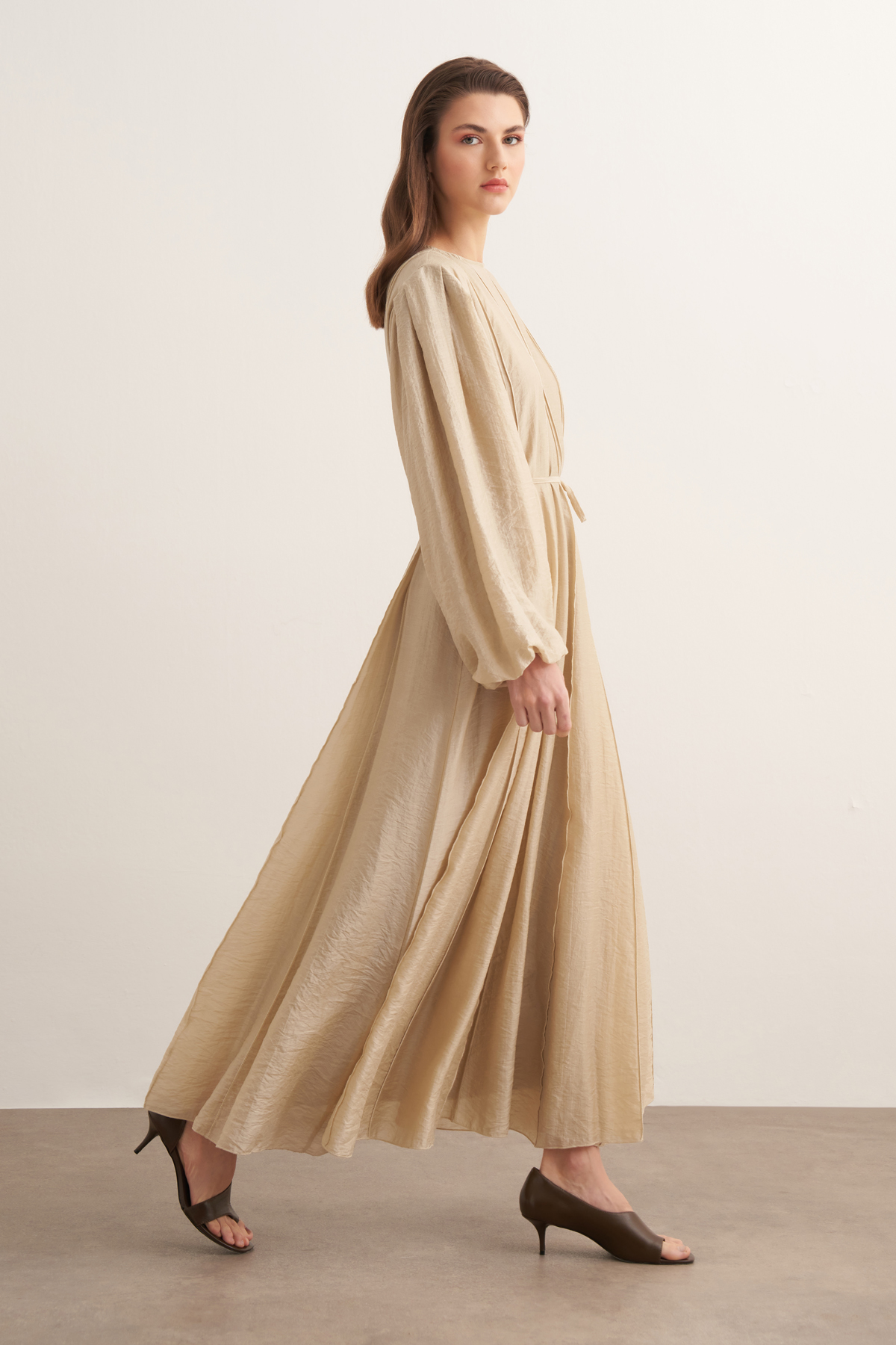 Monroe ribbed stitch long dress butter
