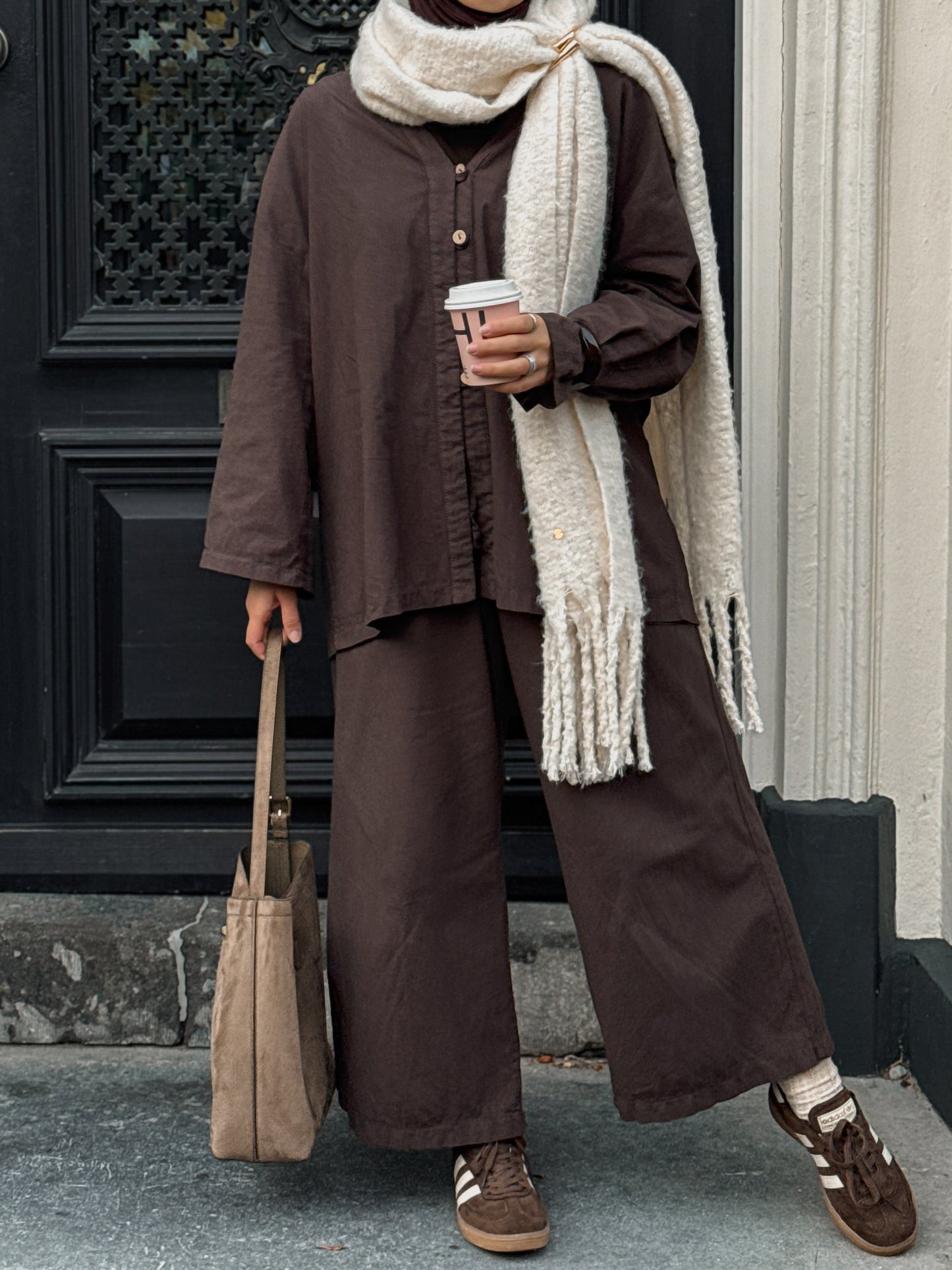 Cotton co-ord set brown