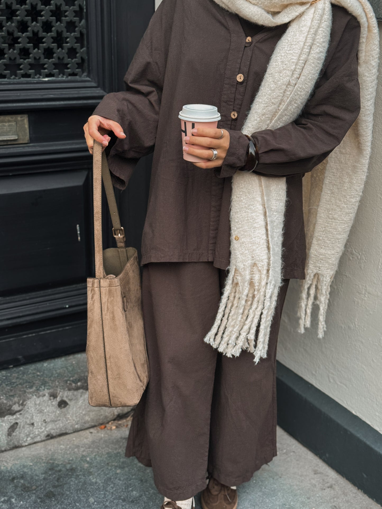 Cotton co-ord set brown