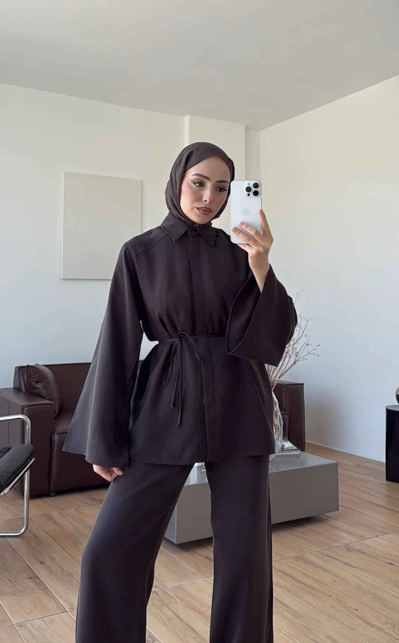 Batwing sleeve co-ord set taupe Brown