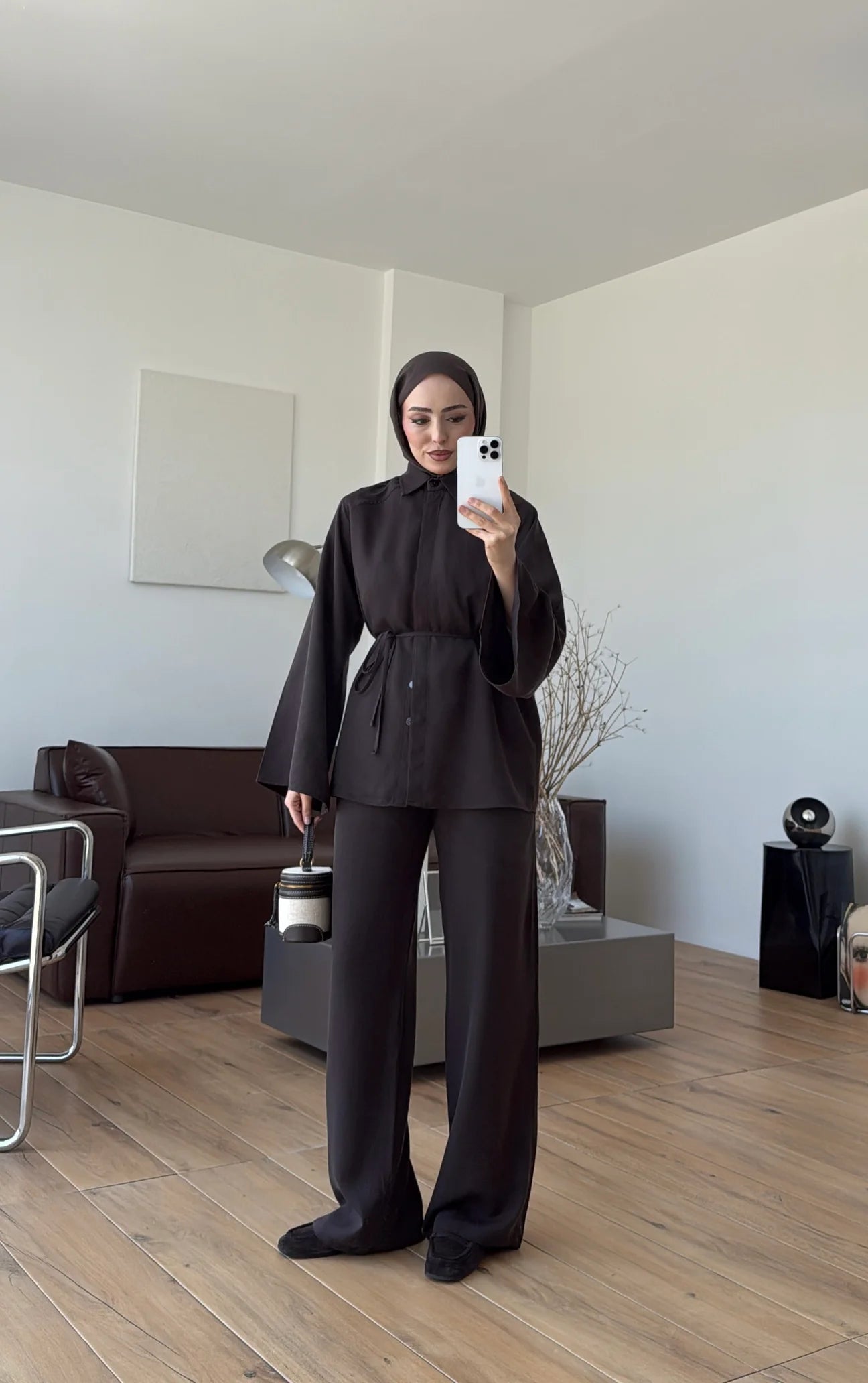 Batwing sleeve co-ord set taupe Brown