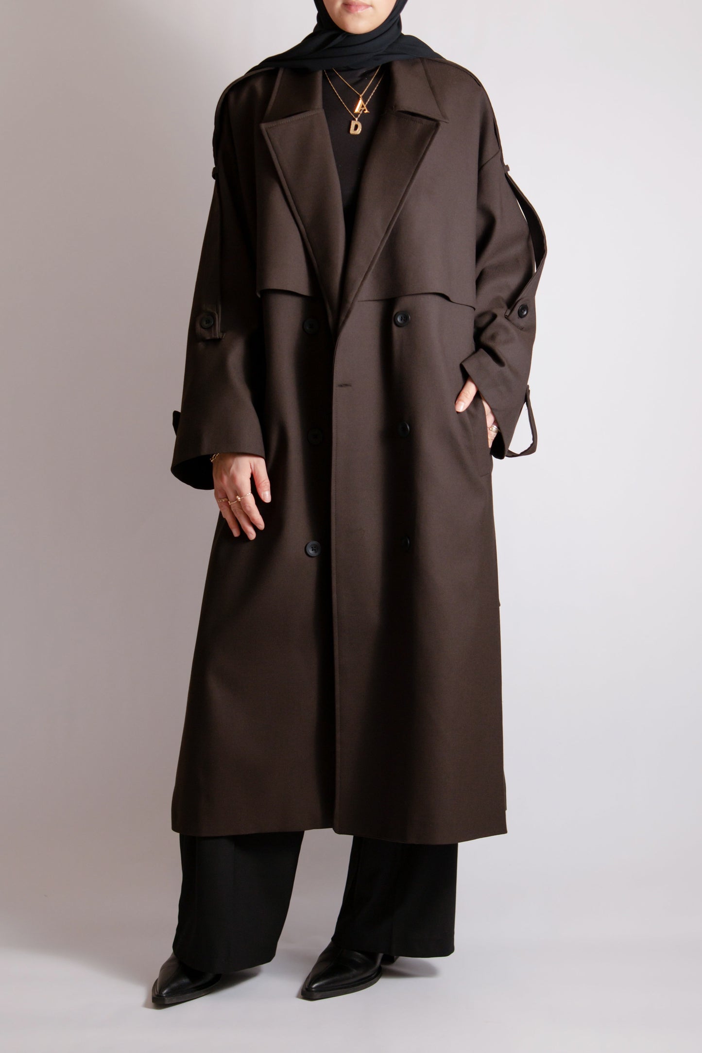 Premium dark brown trenchcoat