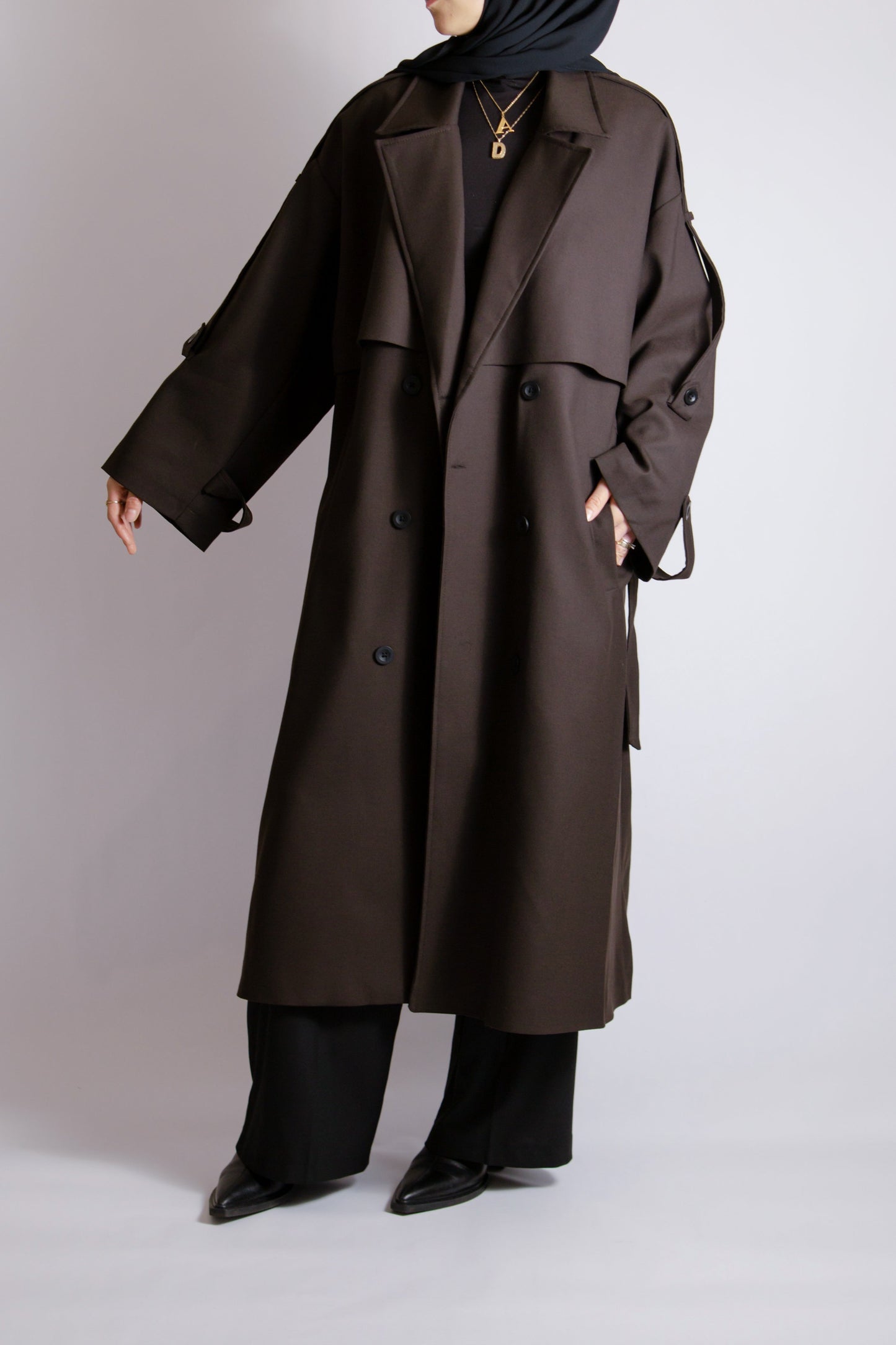 Premium dark brown trenchcoat