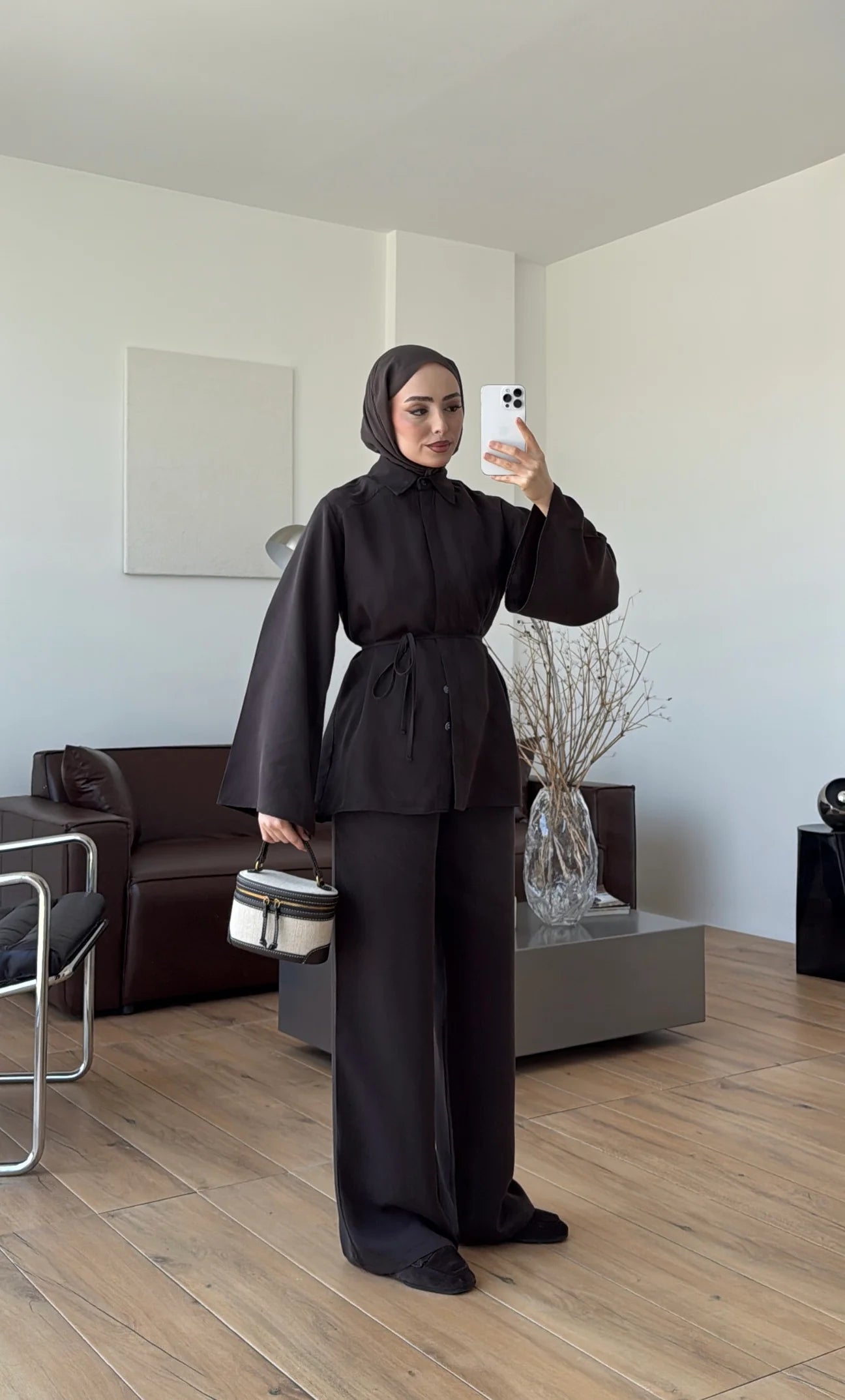 Batwing sleeve co-ord set taupe Brown
