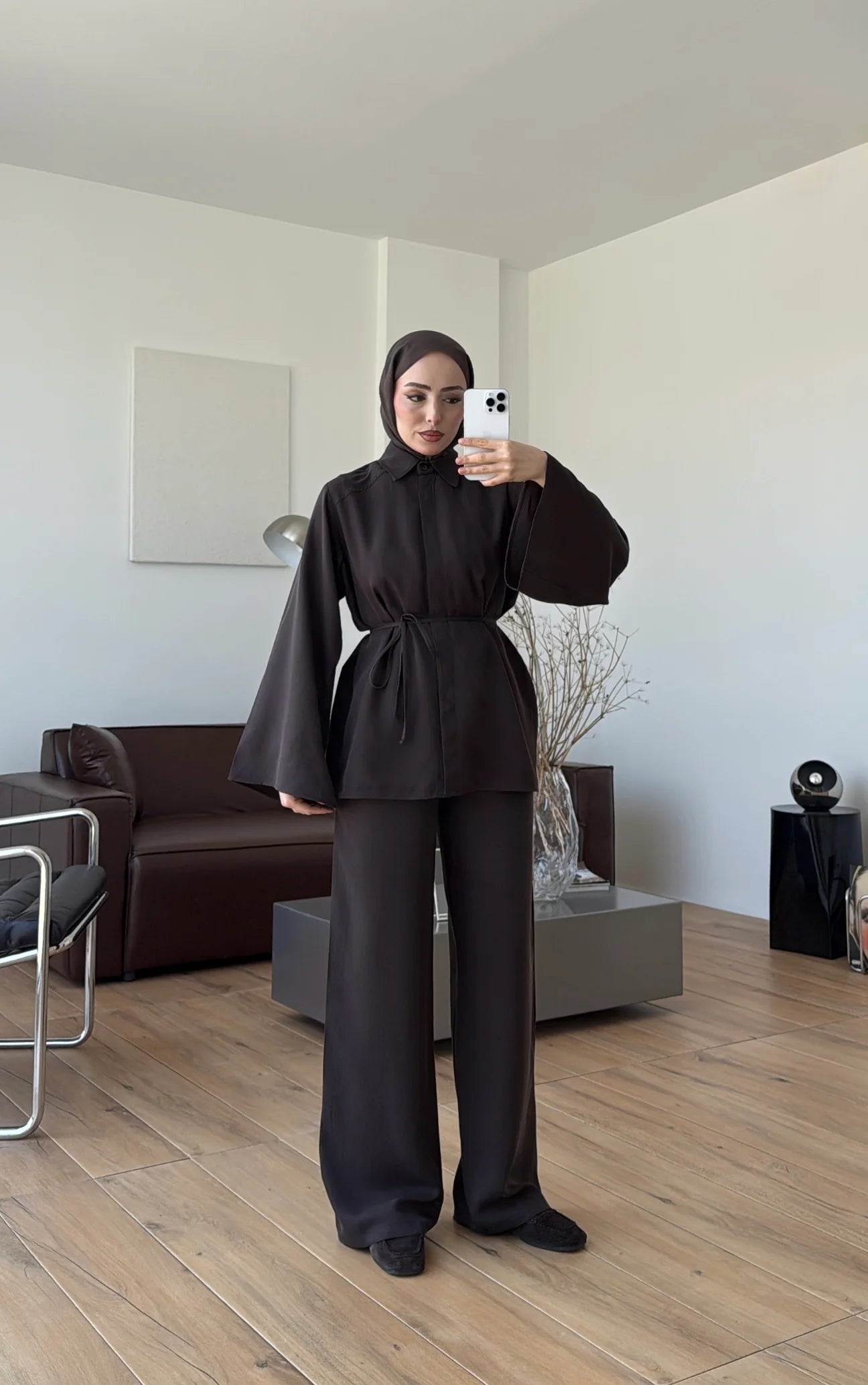 Batwing sleeve co-ord set taupe Brown