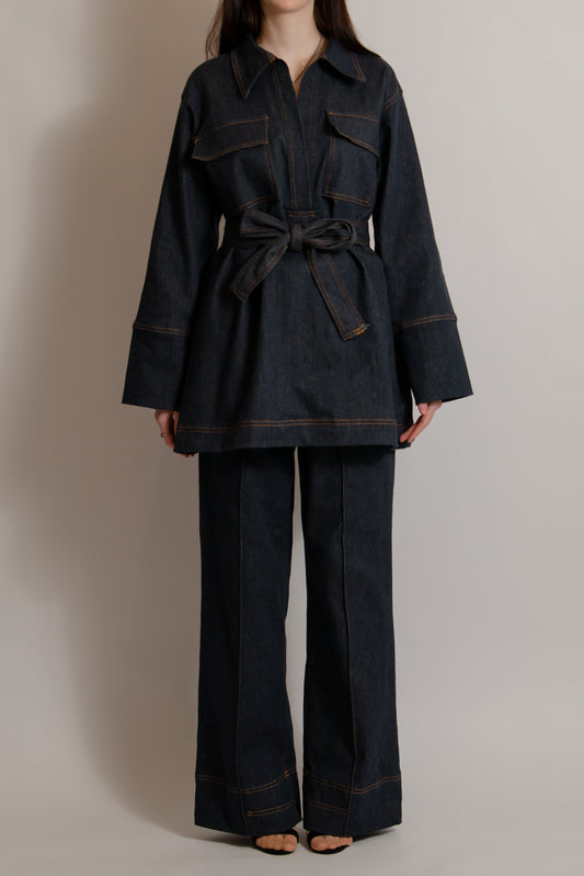 Denim set with belt