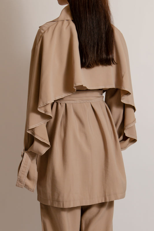 Co-ord set with zipper nude