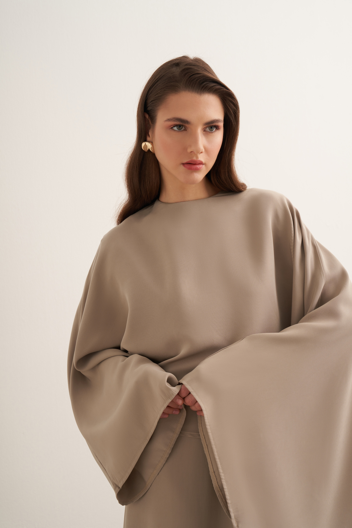 Dhiba Cupra Two-Piece Suit with Cape