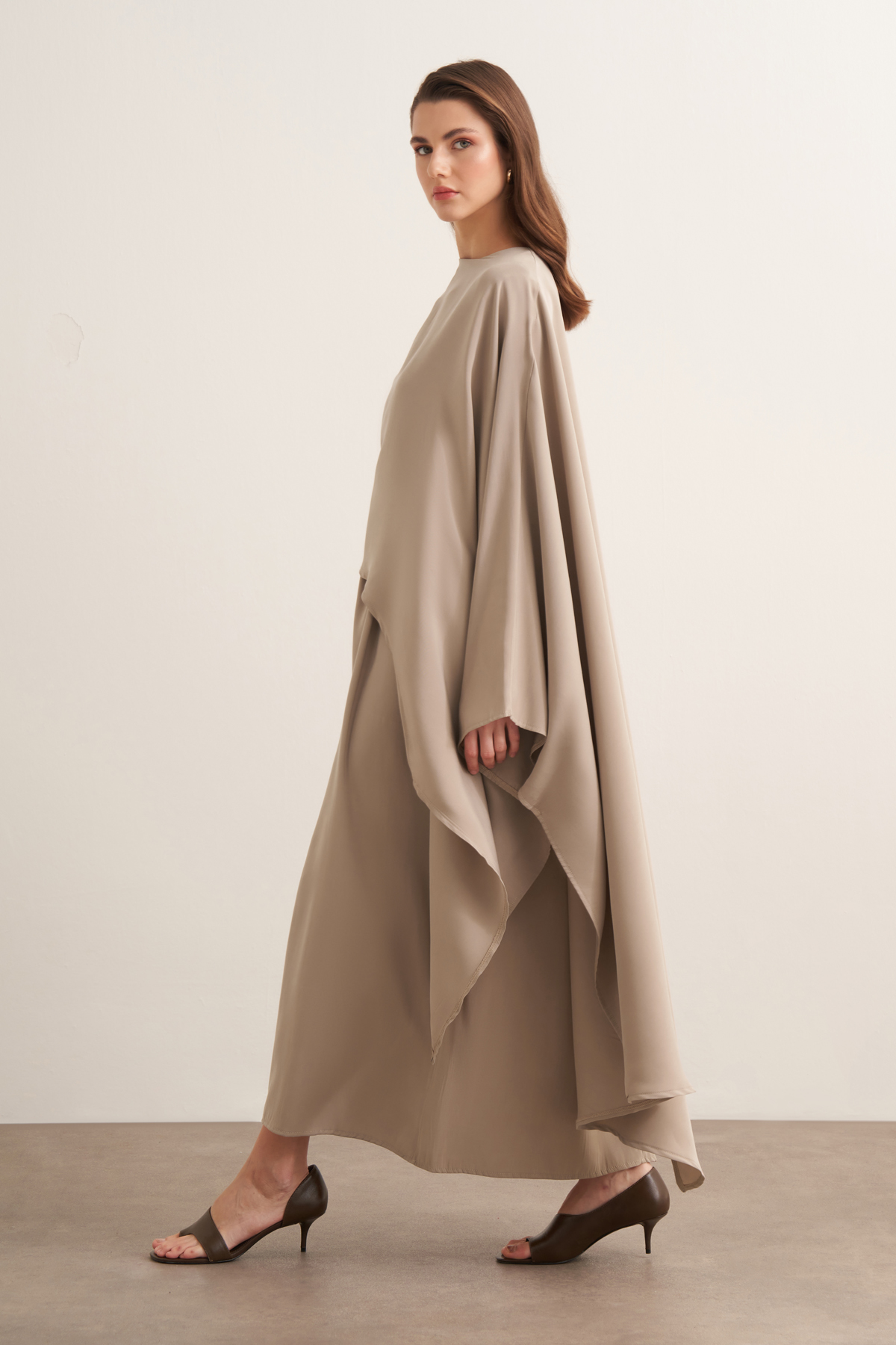 Dhiba Cupra Two-Piece Suit with Cape
