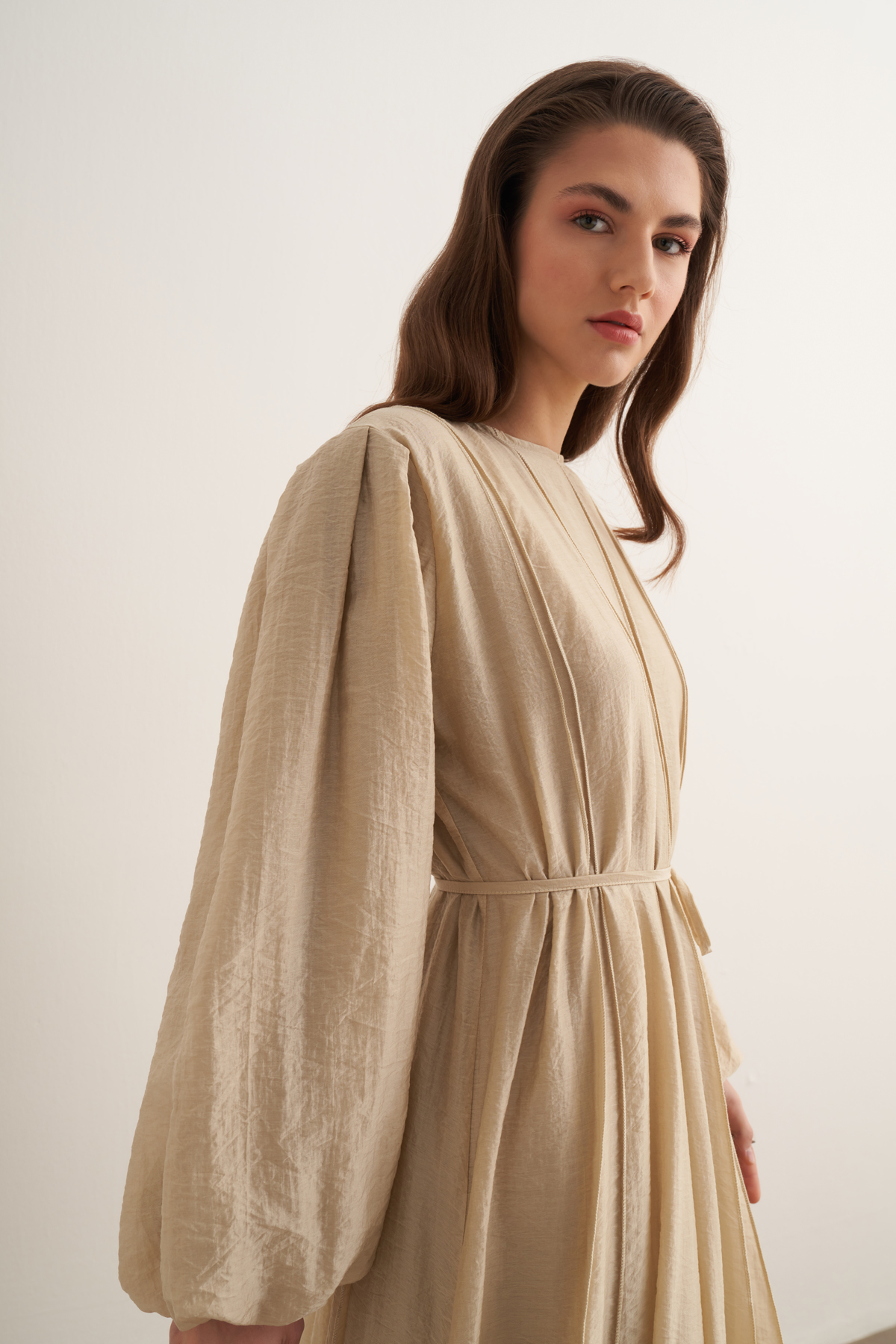 Monroe ribbed stitch long dress butter