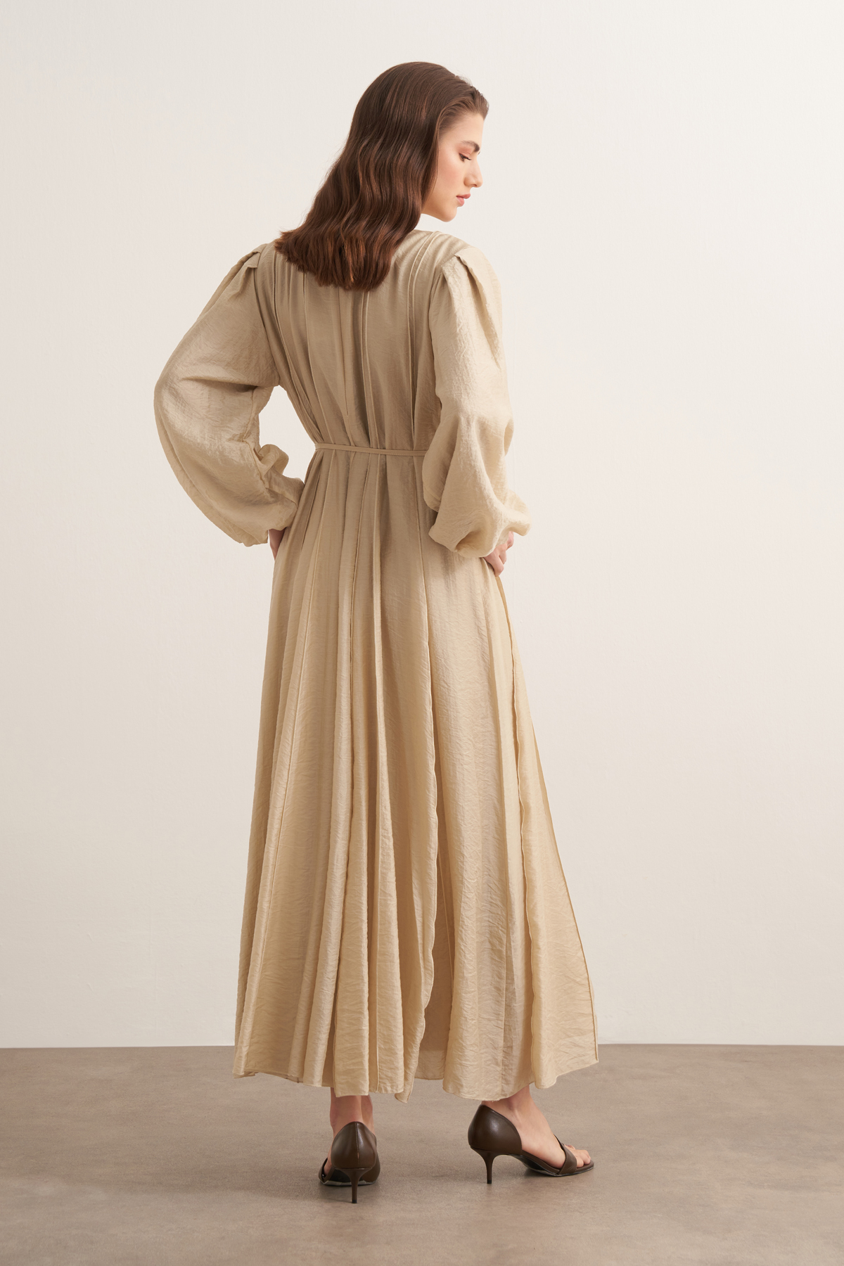 Monroe ribbed stitch long dress butter